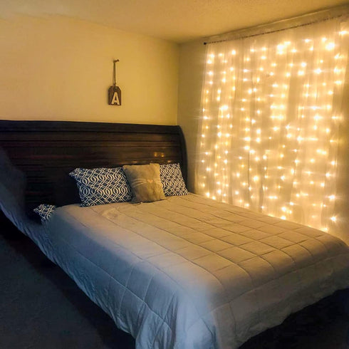 8 Curtain Lights, Upgrade LED Window Fairy Lights Lighting Modes, Window Icicle Xmas String Lights for Wall Decor