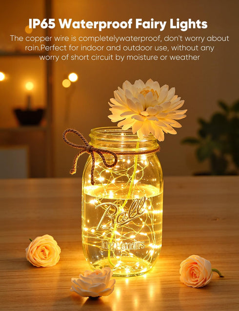 14 Pack 7ft 20LED Brightown LED Fairy Lights Battery Operated String Lights, Waterproof Silver Wire Twinkle Lights