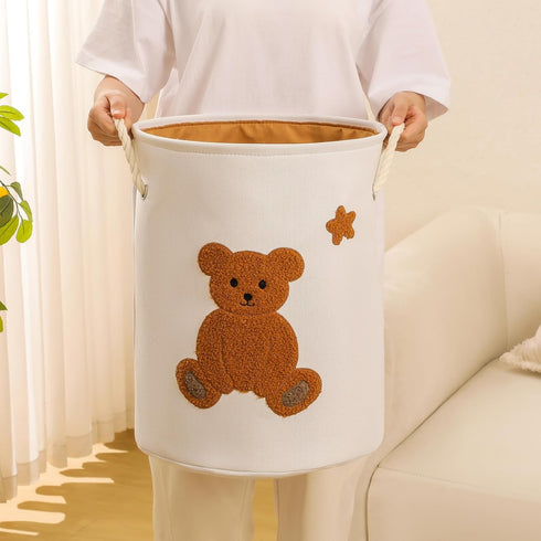 Kids Laundry Basket Nursery Hamper Baby Laundry Basket Stuffed Animal Toys Storage Baskets for Toddler Room Decor