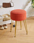 WBD010J IBUYKE Teddy Velvet Storage Footrest Stool Ottoman, Makeup Vanity Stool Side Table with Removable Cover, Golden