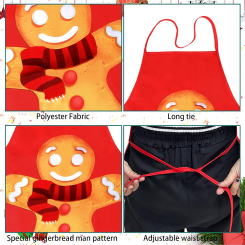Bonieset Holiday Aprons, Adjustable Cooking Apron Chef Bib Apron for Dinner Cooking Grilling Baking Painting Garden