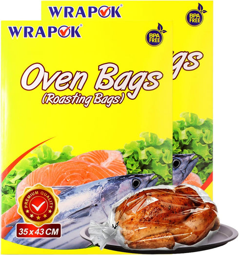 Oven Cooking Bags, Medium Size Roasting Baking Bag for Meats, 14 x 17 Inch - 10 Bags Total (Pack of 2)