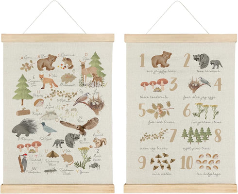 Qvapt Animals Nursery Animal Wood Poster Hanger 1624,Wild Animal Alphabet Poster Hanger Frame,ABC