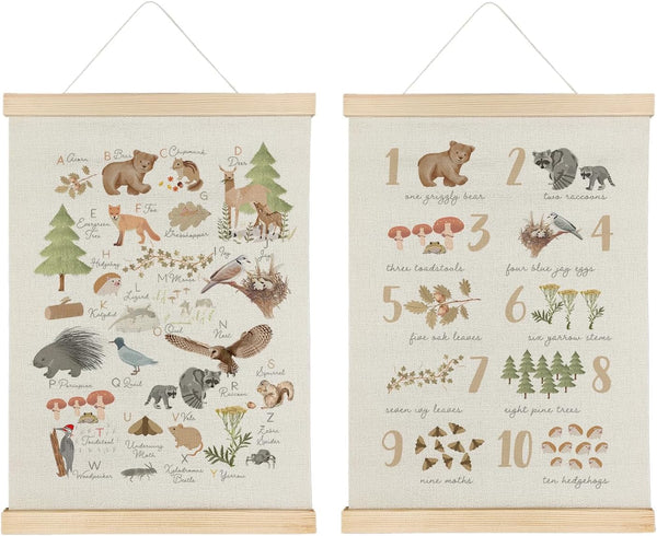 Qvapt Animals Nursery Animal Wood Poster Hanger 1624,Wild Animal Alphabet Poster Hanger Frame,ABC