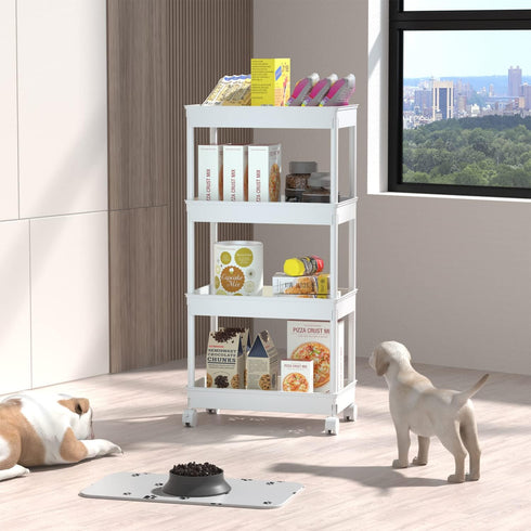 4 Sooyee Tier Wide Storage Cart Mobile Shelving Unit Organizer Slide Out Storage Rolling Utility Cart Tower Rack