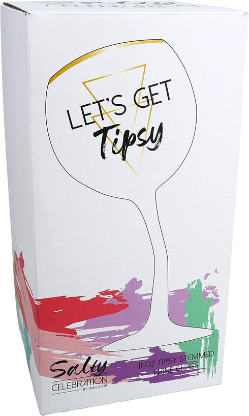 Pavilion Gift Company I Used To Be Hitched But I'm Better Now, 11 Oz Red Ombre & Gold Tipsy Stemmed Wine Glass