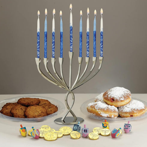 Rite Lite Premium Pack of 45 Chanukah Candles - Splash Blue and White for your Hanukkah Menorah