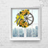Sunflower Wagon Wheel Wreath for Front Door, Wooden Decor with Sunflower and Bow, 17.7in Spring Wreath