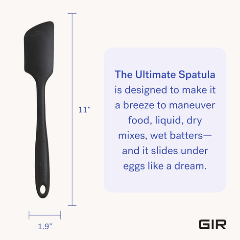 GIR: Get It Right Silicone Cooking Spatula - 11 In Black, Heat Resistant to 425°F
