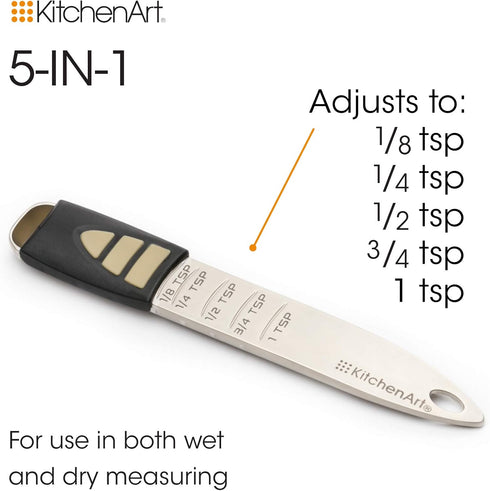KitchenArt Pro Adjust-A-Teaspoon, Satin, Black