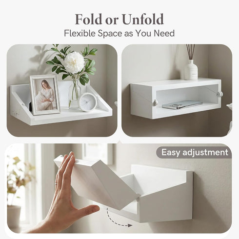 13 Inch SUMGAR Floating Nightstand White Modern Bedside Table Organiser Fully Assembled Shelf Small Spaces Wall Mounted