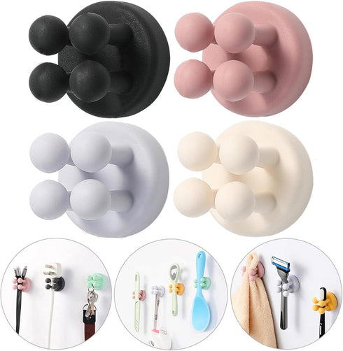 iBetterLife Good Grips Razor Holder - 4Pcs Silicone Toothbrush Holders for Shower