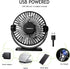 TriPole USB Powered Desk Fan 2 Pack, Black Small Portable Fan with 3 Speeds and 360° Rotation for Travel