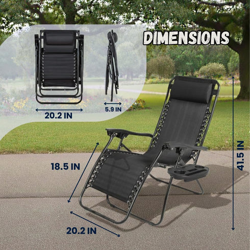 EZONE (1-Chair) (1, Zero Gravity Lounge Chair Outdoor Adjustable Reclining Patio Chair Steel Mesh Folding Recliner