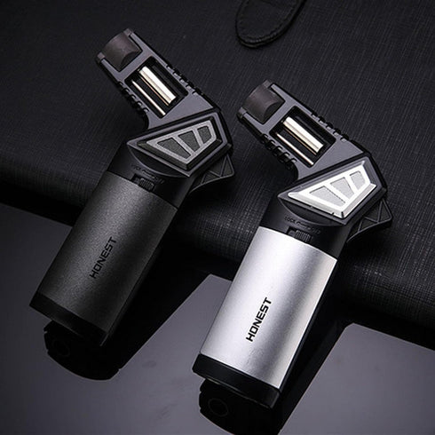 Butane Torch Lighter, Refillable Adjustable Jet Flame, Multipurpose Outdoor Windproof Cooking Torch (Butane Not