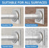 Matte Silver Shower Curtain Rod, 1 Inch Diameter Stainless Steel Adjustable Spring Tension Rods 32 to 68"