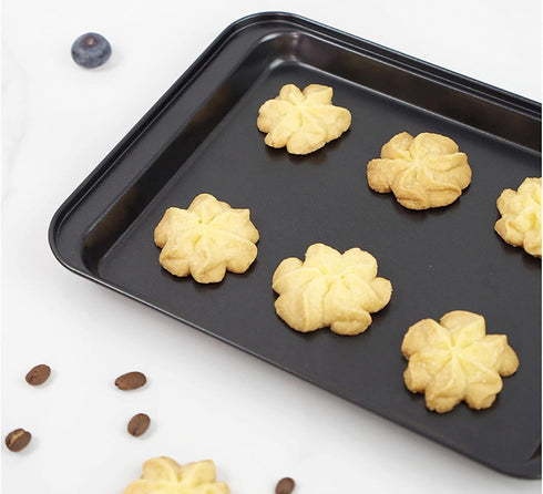 Cookie Baking Sheet, 9.5 Inch x 7 Inch Square Iron Plate with Nonstick Coating for Baking Various Foods
