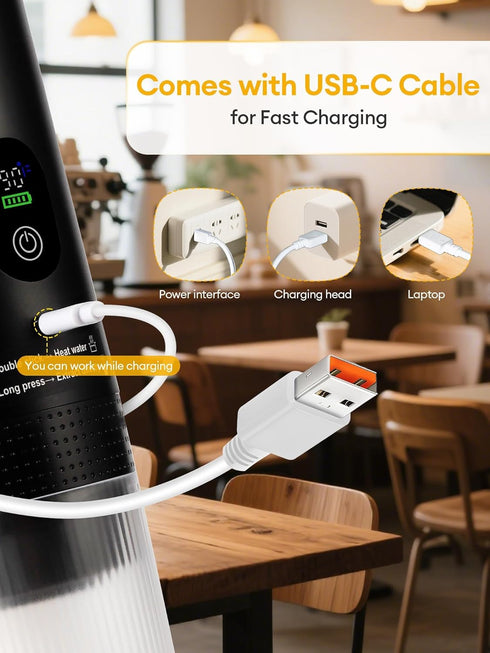 3 in1 Display,20 Portable Espresso Machine with LED Bar Pressure,Real-Time Temp&Battery Indicator,Portable Coffee Maker