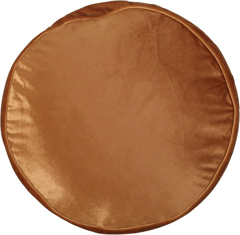 Cozy Apricot Velveteen Cylinder Pouf - Stylish