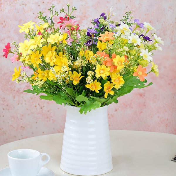 Bunches of 8 Artificial Daisy Flowers in Assorted Colors