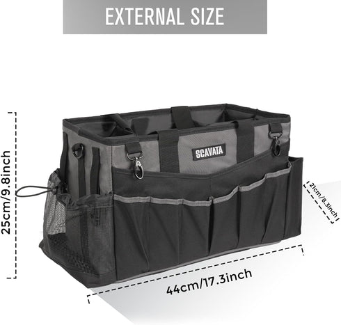 4 SCAVATA Wearable Cleaning Caddy Bag, Cleaning Caddy Supplies Organizer with Handle & Shoulder Straps