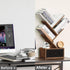 4-Tier Simple Deluxe Tree Bookshelf with Drawers, Compact Corner Bookcase with Storage Cabinet & Open Shelves, Rustic