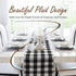 Yourtablecloth Plaid Checkered Table Runner - Washable Indoors or Outdoors (Black and White, 14 x 108)