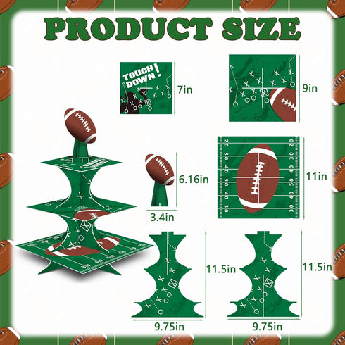FRIDAY NIGHT Super Football Bowl Party Cardboard Cupcake Stands, Mini Cake Dessert Stand for Kid Birthday Supplies
