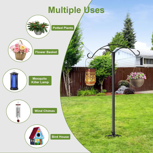 MuliVid 70 Inch 5 Hummingbird (1 Pack) Shepherds Hooks for Outdoor,Heavy Duty Shepherds Hooks for Outdoor with Prong