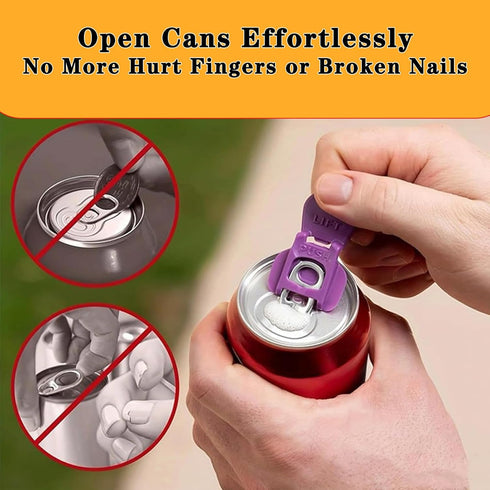 ChefktCove 6 (6 PCS Colorful One-Hand Soda Can Opener with Leak-Proof Reusable Drink Covers For Coke, Beer, Soda