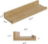 YUFLINX 16Natural Set 6,Rustic Floating Shelves for Wall of Wood Shelf for Room Decor/Storage/Display,Small