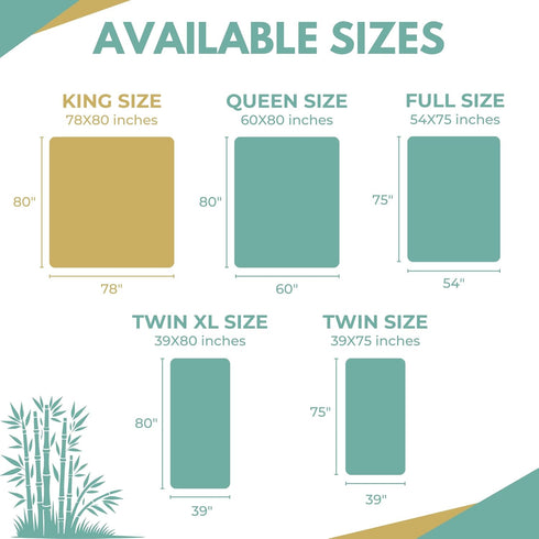 78x80 100% 18" King Size Premium Bamboo Waterproof Mattress Protector, Viscose from Bamboo, Hypoallergenic, Cooling