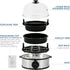 Elite Gourmet EGC648 Electric Poacher, 7 Egg Boiler Cooker with Auto Shut-Off, Stainless Steel, BPA Free
