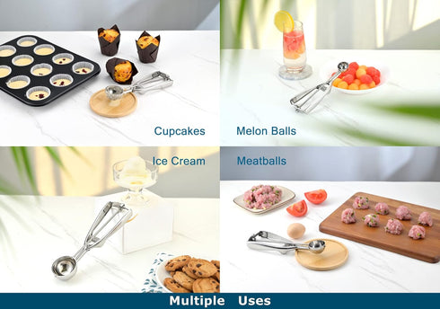 18/8 Stainless Steel Ice Cream Cupcake Muffin Scoop - 3.4 Tablespoon Cupcake Muffin Batter Dispenser