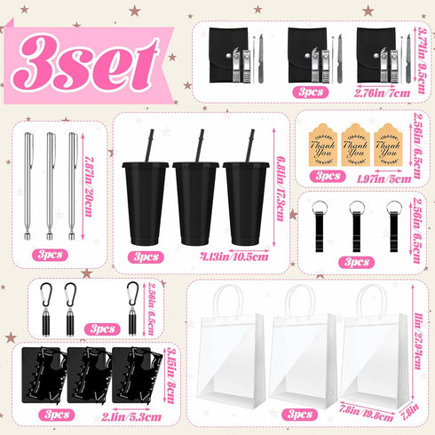 6 Sets Baby Shower Prizes for Women and Men Nail Clippers Mirror Bottle Opener Cup Comb Magnetic Pickup Tool Flashlight