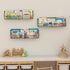 X-cosrack 24 Inch Set 4 Wall Mounted Kids Bookshelf, Floating Metal Book Shelves for Kids Nursery Toddler Classroom