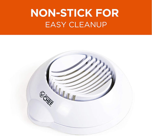 COMMERCIAL CHEF Egg Chopper, Safe Food Chopper, Egg Cutter, Mushroom & Strawberry Slicer for Salads, White