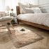Ashler Faux Fur Rug, Fluffy Shaggy Area Rug, Ultra Soft 2 x 2.9 Feet Rectangle Beige Fuzzy Rug, Machine Washable Shag