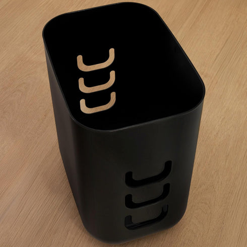 2.5 STORi Luup Trash Can (Black) - Reuse Grocery Bags - Plastic Garbage Container for Bathroom, Vanity, Laundry Room