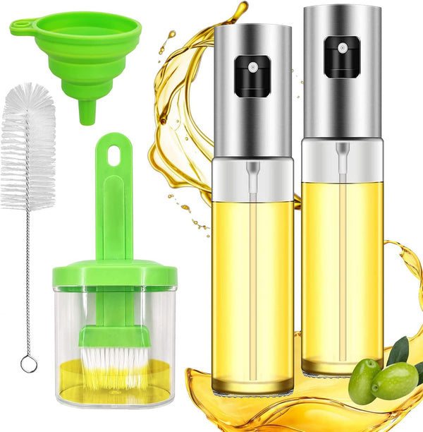 Daily Treasures 2Pack Upgraded Precise Nozzle Olive Oil Glass Bottle 100ml with