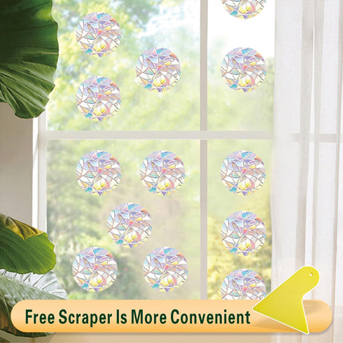 36 Pcs Anti-Collision Window Decals, Rainbow Stickers Circle Window Clings to Save Birds from Collisions