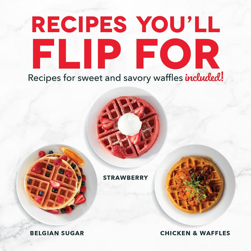 DASH Flip Belgian Waffle Maker with Ceramic Coating for 1" Thick Waffles – Cream
