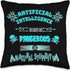 Funny AI Artificial Intelligence Tech Geek Sarcastic Teal Throw Pillow, 16x16, Multicolor