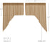 VHC Brands Tobacco Cloth Fringed Farmhouse Decor Kitchen Swag Prairie Panels Door Window Tier Set Curtains, Khaki,