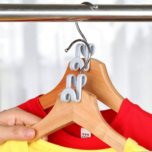 Mlici Connector Hooks Hanger Extenders for Velvet Hangers Coat Clothes Garment, Mini Cascading Velvet Hangers with Hooks, Heavy Duty Huggable Hangers Space Saving(Grey) by Mlici