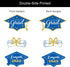 Blue and Gold Graduation Decorations Set of 24 - Class of 2025 Table Decor, Congrats Grad Party Supplies