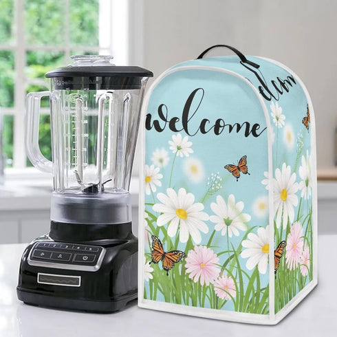 Daisy Sunflower Blender Dust Cover, Kitchen Appliance Protector for Stand Mixer and Coffee Maker with Top Handle