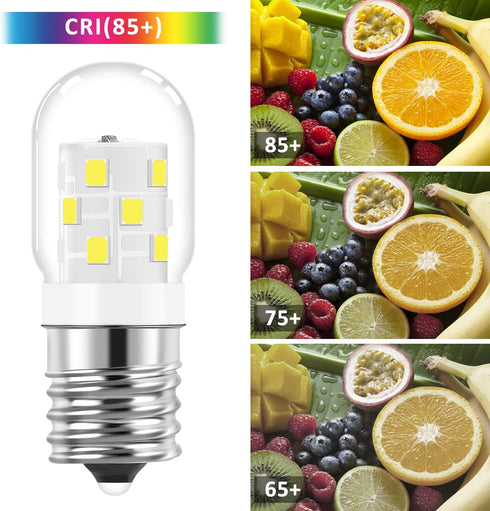 LED Microwave Light Bulbs, 3W Replacement for 40W Halogen Bulb, Dimmable Cool White 6000K, Pack of 2, E17 Base
