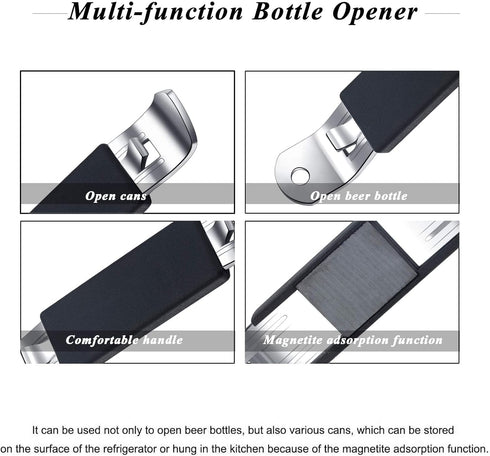 3 Pieces Magnetic Bottle Openers, Classic Beer Opener, Stainless Steel Small Bottle Opener with Magnet for Camping and