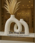 Jas & Jax Goods Set Cream White Decorative Vase - Modern Hug Donut Ceramic Vases by , Minimalist Boho Style Centerpiece